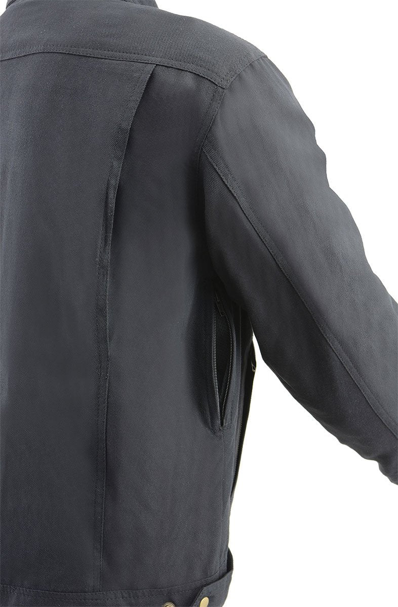 Milwaukee Leather MPM1623 Men's Black Armored Biker Shirt with Reinforced Fibers