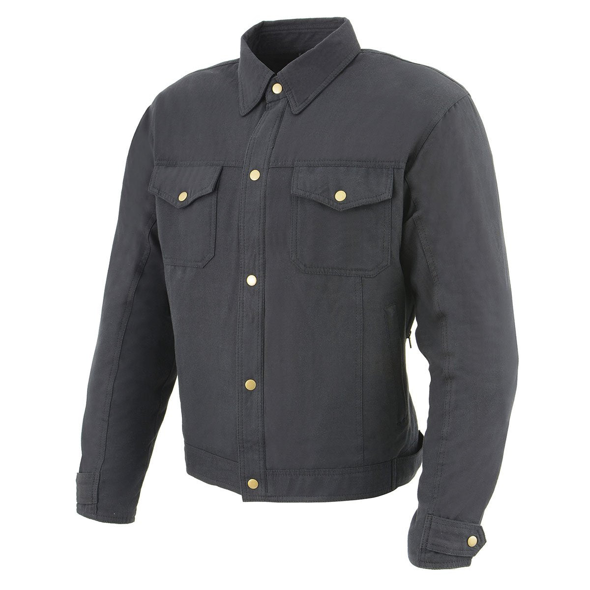 Milwaukee Leather MPM1623 Men's Black Armored Biker Shirt with Reinforced Fibers