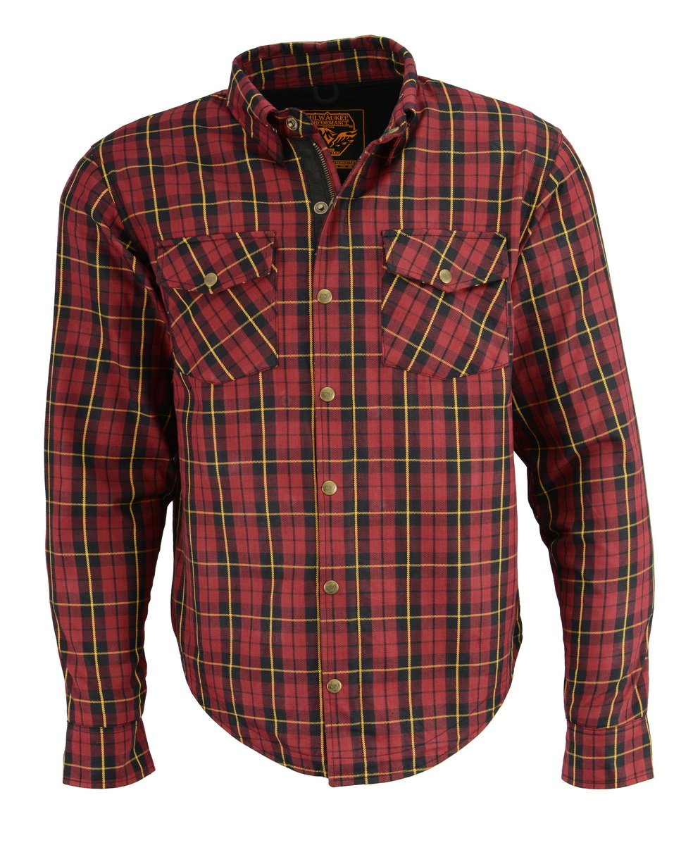 Milwaukee Performance MPM1632 Men's Armored Checkered Flannel Biker Shirt with Aramid® by DuPont™ Fibers