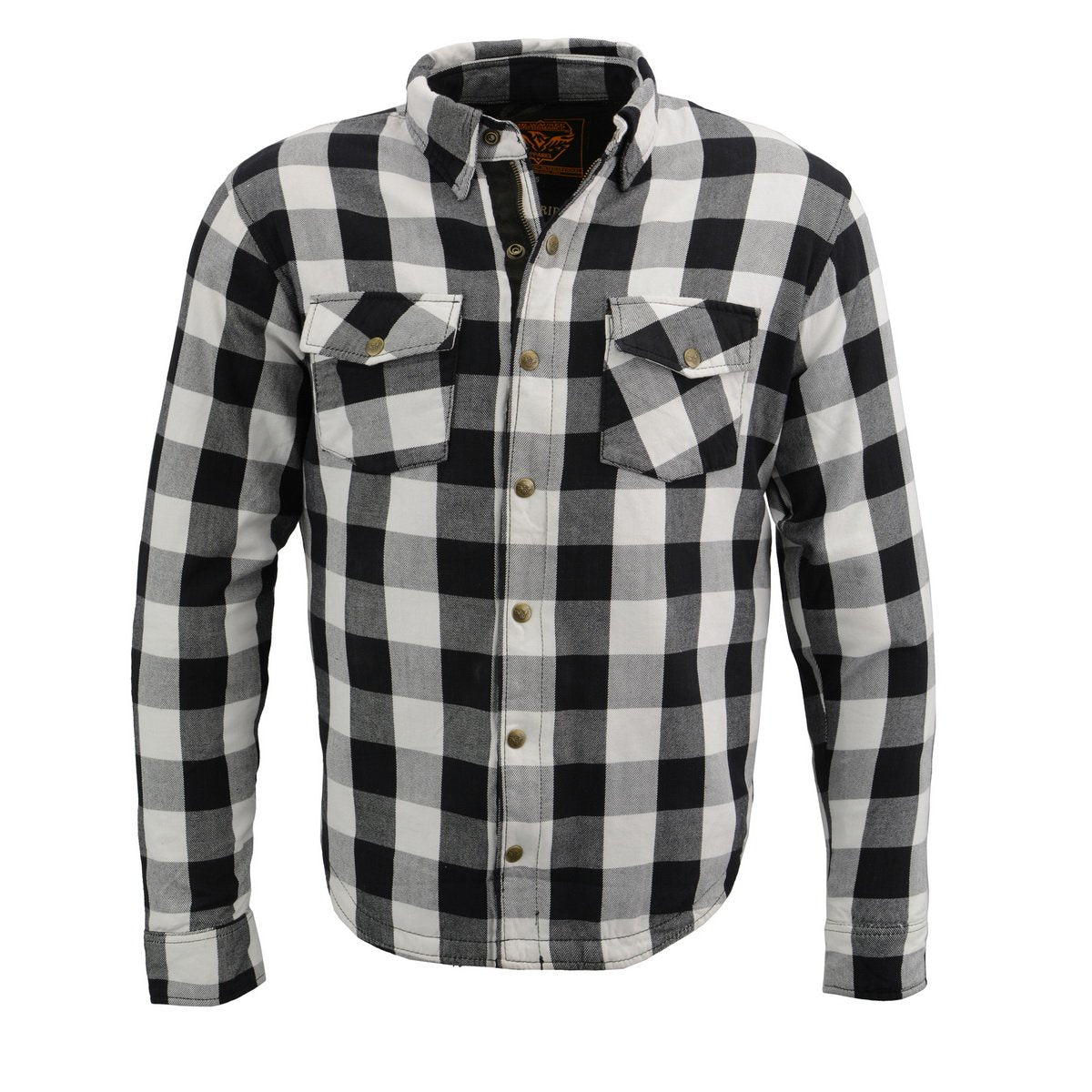 Milwaukee Leather MPM1633 Men's Armored Checkered Flannel Biker Shirt with Aramid® by DuPont™ Fibers