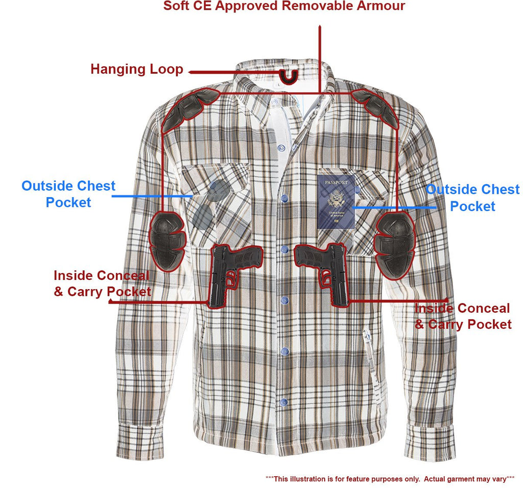 Milwaukee Performance MPM1636 Men's Armored Flannel Biker Jacket with Aramid® by DuPont™ Fibers