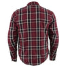 Milwaukee Performance MPM1640 Men’s Maroon, Black and White Armored Long Sleeve Flannel Shirt with Kevlar