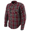Milwaukee Performance MPM1640 Men’s Maroon, Black and White Armored Long Sleeve Flannel Shirt with Kevlar