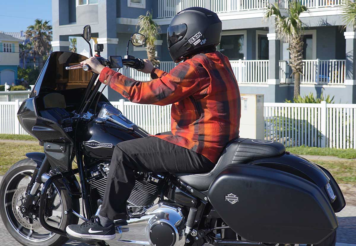 Milwaukee Performance MPM1641 Men's Orange, Red and Black Armored Long Sleeve Flannel Shirt with Kevlar