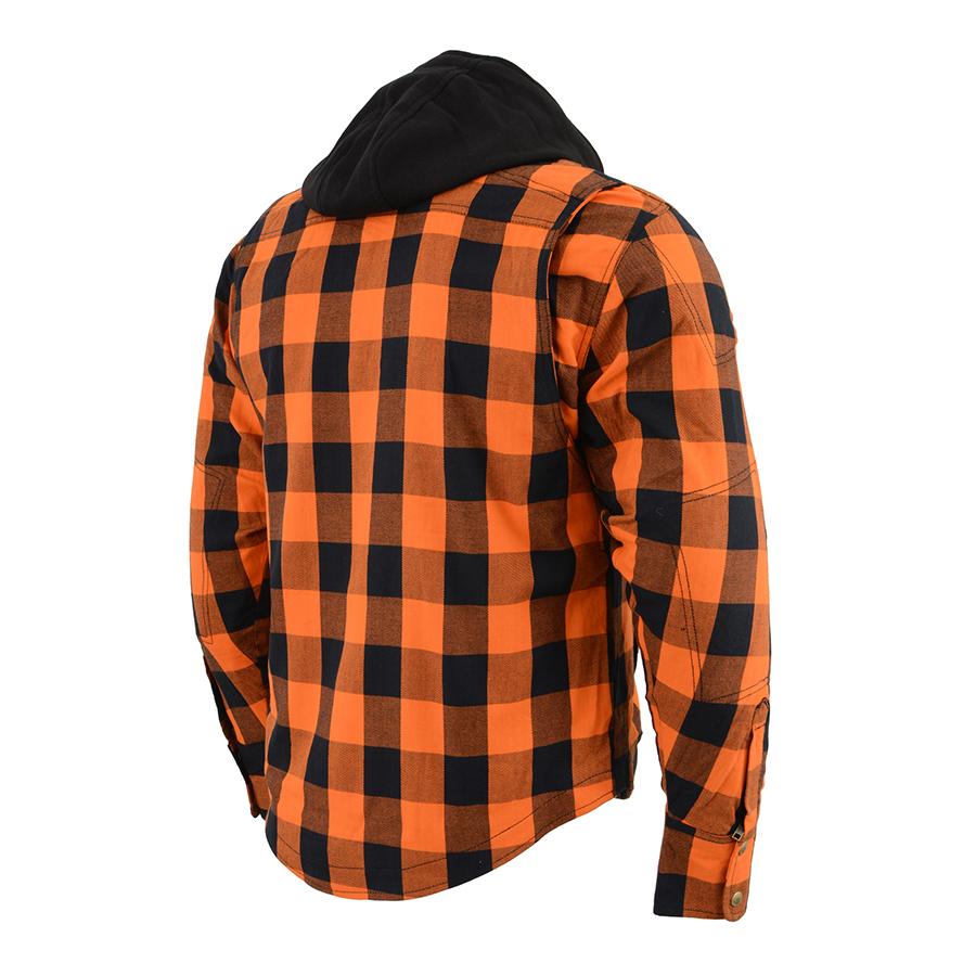 Milwaukee Leather MPM1642 Men s Plaid Hooded Flannel Biker Shirt with