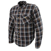 Milwaukee Performance MPM1643 Men's Brown, Black and White Armored Long Sleeve Flannel Shirt with Kevlar