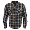 Milwaukee Performance MPM1643 Men's Brown, Black and White Armored Long Sleeve Flannel Shirt with Kevlar