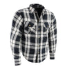 Milwaukee Performance MPM1644 Men's Black and White Armored Long Sleeve Flannel Shirt with Kevlar