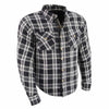 Milwaukee Leather MPM1646 Men's Plaid Flannel Biker Shirt with CE Approved Armor - Reinforced w/ Aramid Fiber
