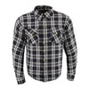 Milwaukee Performance MPM1646 Men's Black and White Armored Long Sleeve Flannel Shirt with Kevlar