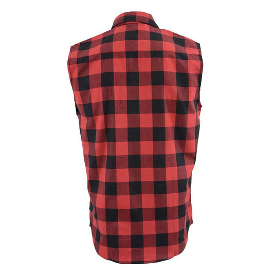 Milwaukee Performance MPM1649 Men's Black and Red Sleeveless Shirt - Milwaukee Performance Mens Armored Shirts