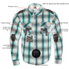 Milwaukee Leather MPM1633 Men's Plaid Flannel Biker Shirt with CE Approved Armor - Reinforced w/ Aramid Fiber