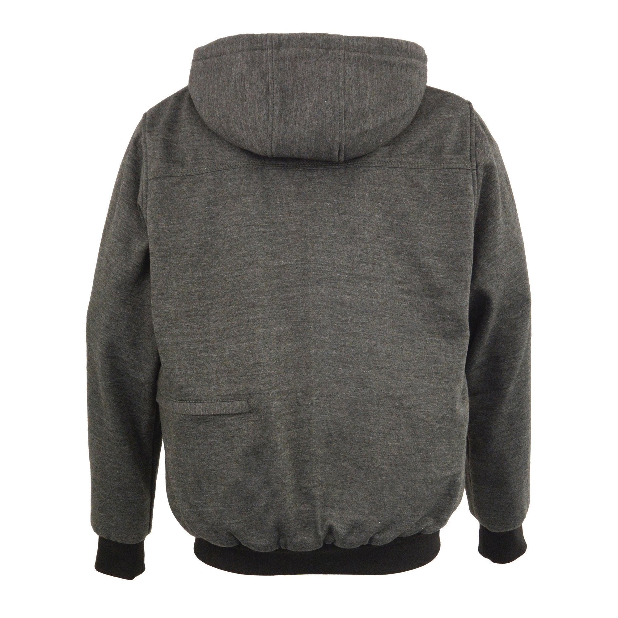 Milwaukee Leather MPM1713SET Men's Grey 'Heated' Zipper Front Hoodie (Battery Pack Included)