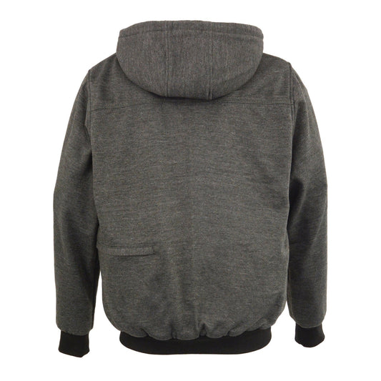 Milwaukee Leather MPM1713SET Men's Grey 'Heated' Zipper Front Hoodie (Battery Pack Included)