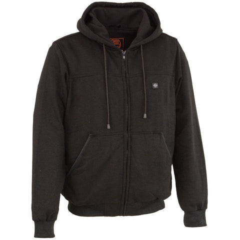 Milwaukee Leather MPM1713SET Men's Black 'Heated' Zipper Front Hoodie (Battery Pack Included)