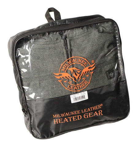 Milwaukee Leather MPM1762SET Men's Black 'Heated' Collarless Soft Shell Jacket (Battery Pack Included)
