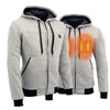 Nexgen Heat MPM1714SET Men 'Heated' Front Zipper Silver Hoodie Jacket for Outdoor Activities w/ Battery Pack