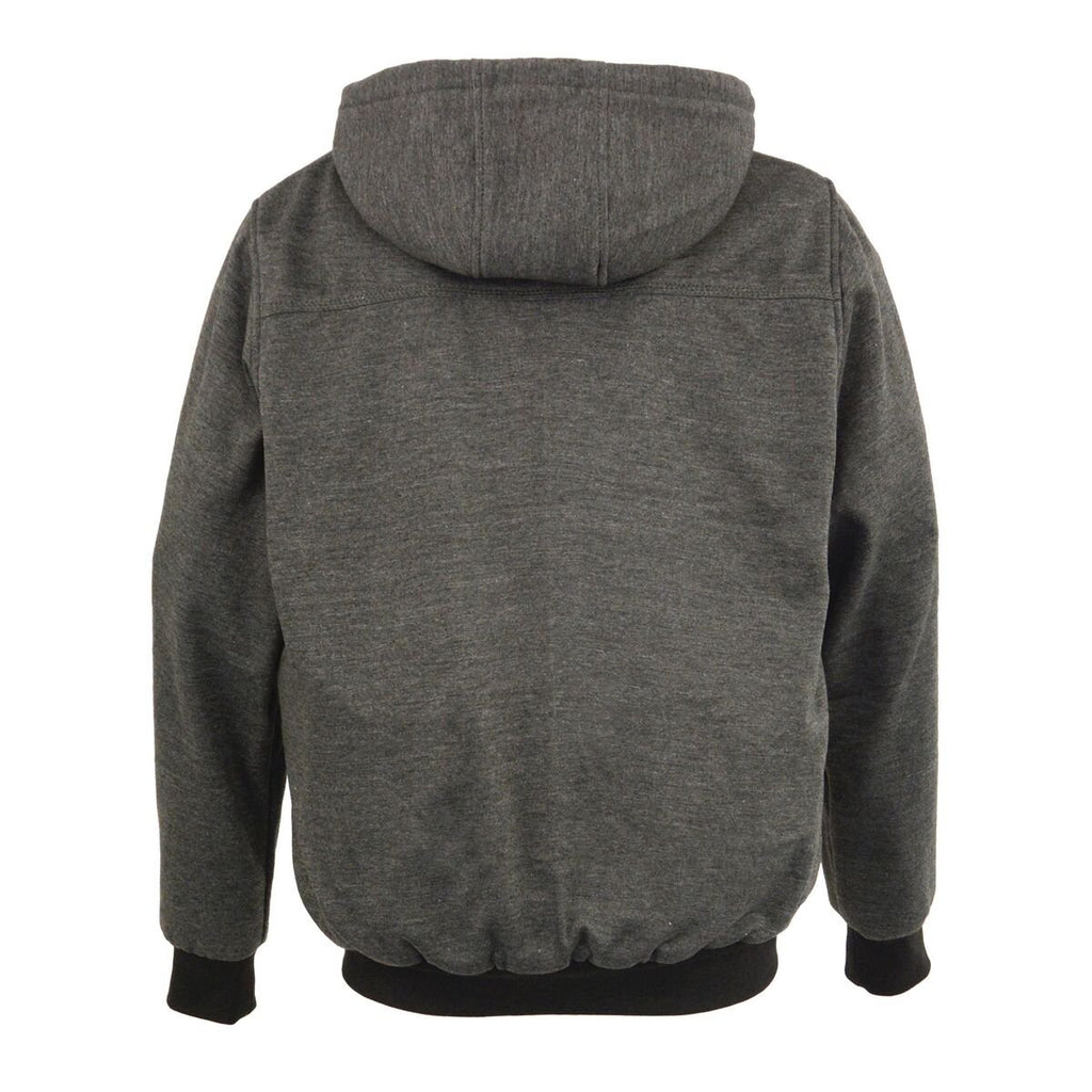 Milwaukee Leather MPM1717DUAL Men's Grey 'Heated' Hoodie with Glove Connection (Battery Pack Included) - Milwaukee Leather Mens Heated Hoodies