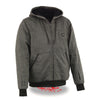 Milwaukee Leather MPM1717DUAL Men's Grey 'Heated' Hoodie with Glove Connection (Battery Pack Included) - Milwaukee Leather Mens Heated Hoodies