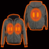 Milwaukee Leather MPM1717DUAL Men's Grey 'Heated' Hoodie with Glove Connection (Battery Pack Included) - Milwaukee Leather Mens Heated Hoodies
