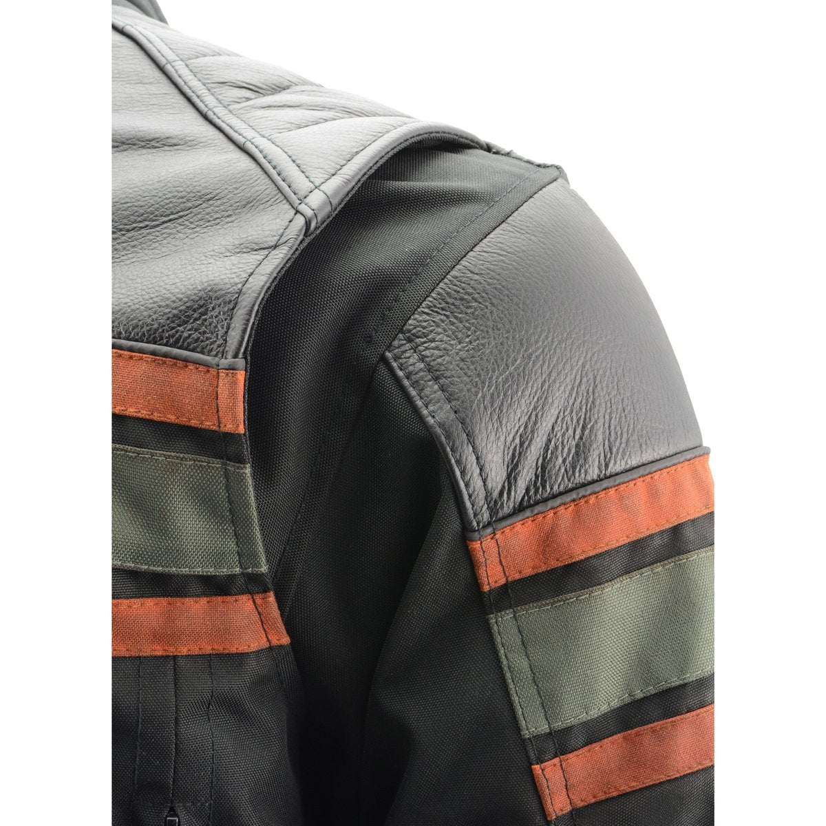 Milwaukee Leather MPM1751 Men's 'Burnt Orange' Leather and Textile Armored Jacket