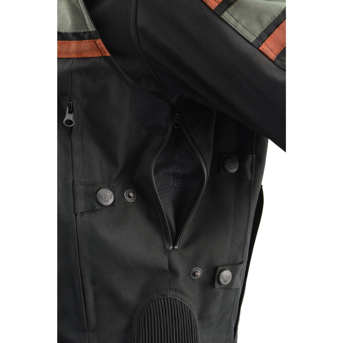 Milwaukee Leather MPM1751 Men's 'Burnt Orange' Leather and Textile Armored Jacket