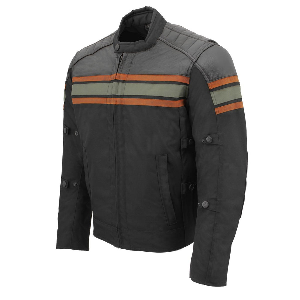 Milwaukee Leather MPM1751 Men's 'Burnt Orange' Leather and Textile Armored Jacket