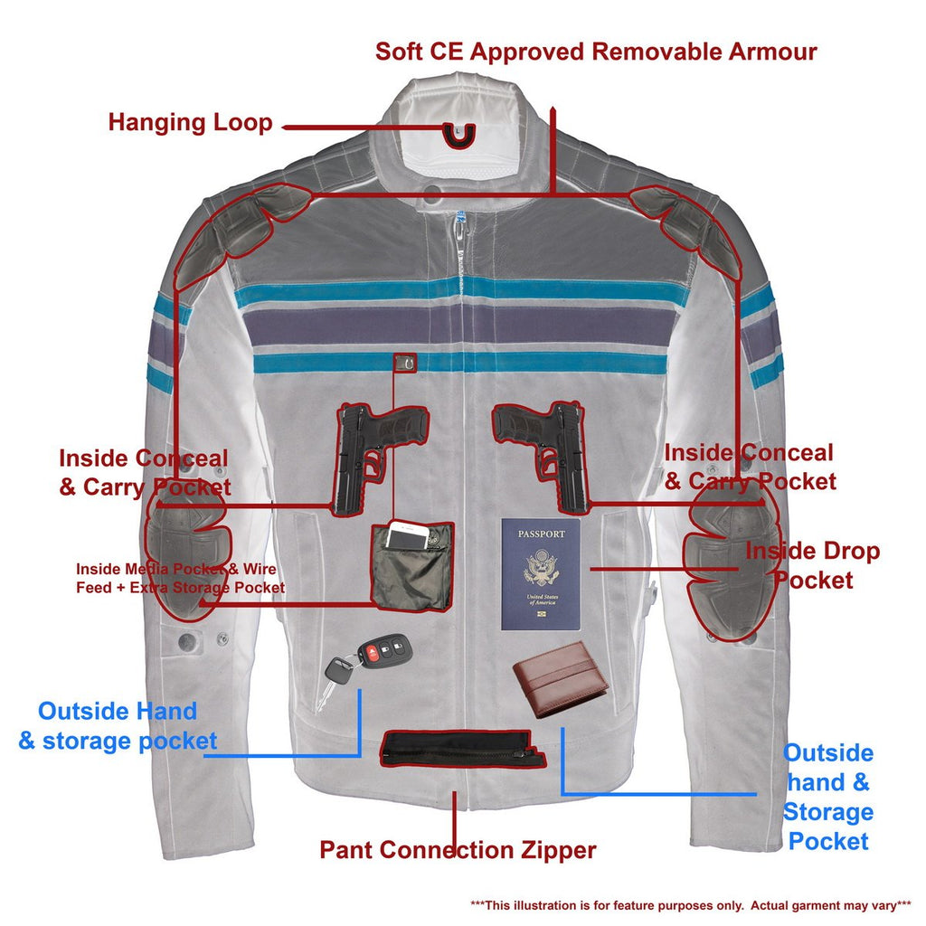 Milwaukee Leather MPM1751 Men's 'Burnt Orange' Leather and Textile Armored Jacket