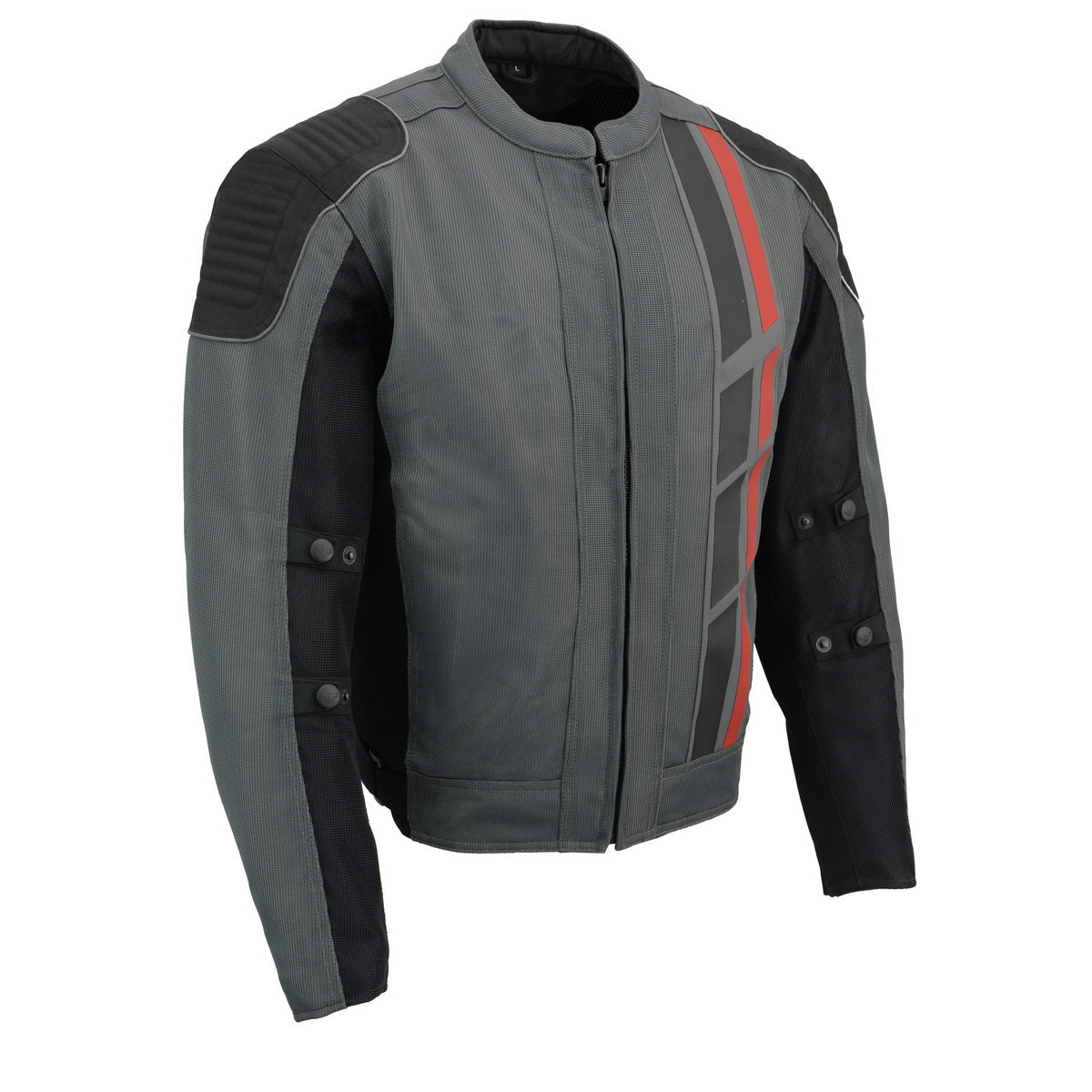 Milwaukee Leather MPM1752 Men's Black/Grey Textile and Mesh Armored Motorcycle Biker Racing Jacket