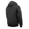 Milwaukee Leather MPM1761SET Men's Black 'Heated' Soft Shell Racing Style Jacket with Hoodie (Battery Pack Included)