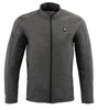 Milwaukee Leather MPM1762SET Men's Grey 'Heated' Collarless Soft Shell Jacket (Battery Pack Included)