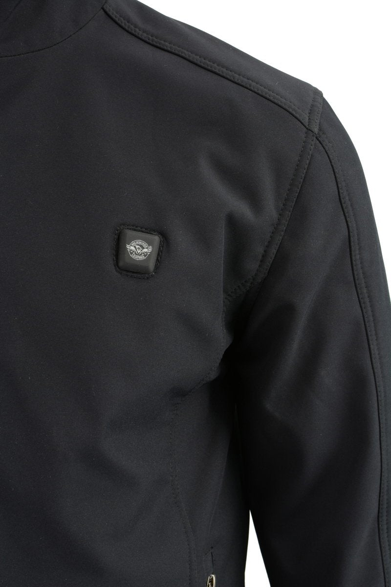 Milwaukee Leather MPM1762SET Men's Grey 'Heated' Collarless Soft Shell Jacket (Battery Pack Included)