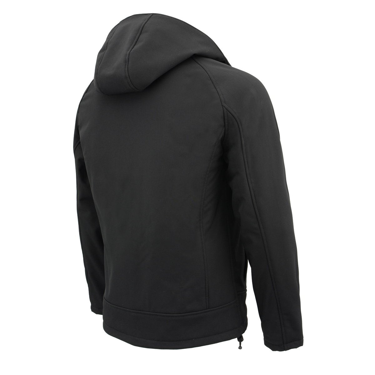 Milwaukee Leather MPM1767SET Men's Black 'Heated' Soft Shell Hooded Zipper Front Jacket (Battery Pack Included)