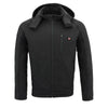 Milwaukee Leather MPM1767SET Men's Black 'Heated' Soft Shell Hooded Zipper Front Jacket (Battery Pack Included)