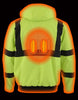 Milwaukee Leather MPM1773SET Men's High Viz Neon Green Textile Jacket with Heating Elements (Included Battery Pack)