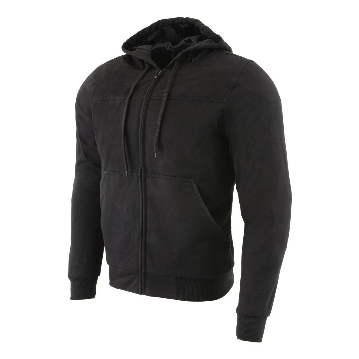 Milwaukee Leather MPM1788 Men's Black CE Approved Armored Riding Hoodie Sweater w/ Aramid by DuPont Fibers