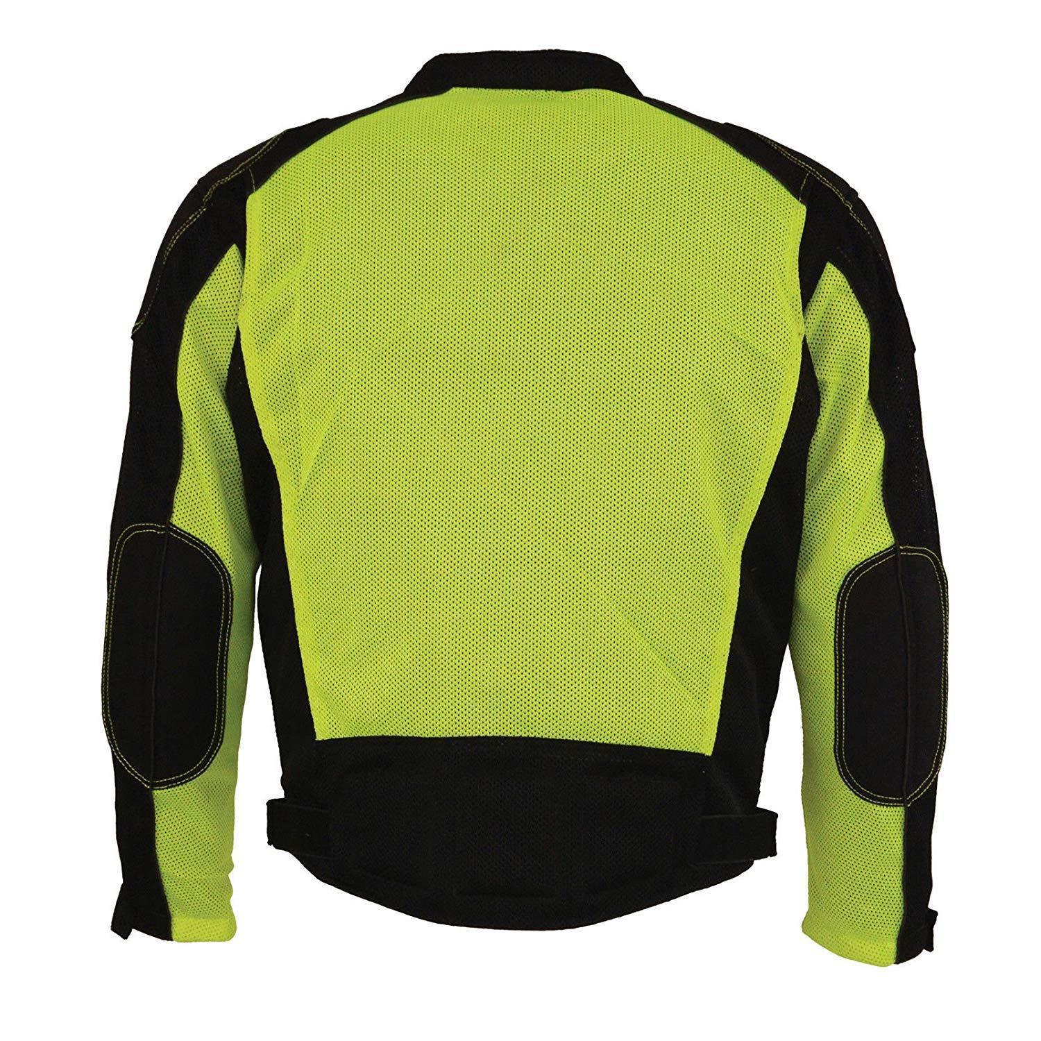 Milwaukee Leather MPM1790 Men's Black and Neon Green Hi Vis Mesh Racer Jacket with Dual Gun Pockets - Milwaukee Leather Mens Textile Jackets