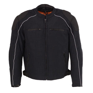Milwaukee Leather MPM1791 Men's Black Textile Armored Jacket with Removable Rain Jacket Liner - Milwaukee Leather Mens Textile Jackets