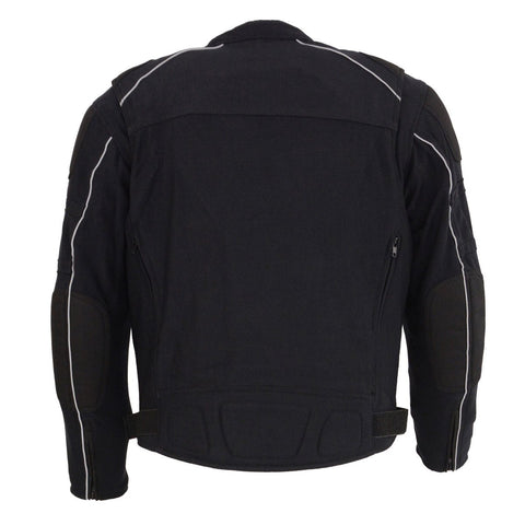 Milwaukee Leather MPM1791 Men's Black Textile Armored Jacket with Removable Rain Jacket Liner - Milwaukee Leather Mens Textile Jackets
