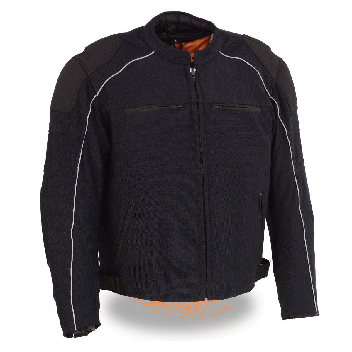 Milwaukee Leather MPM1791 Men's Black Textile Armored Jacket with Removable Rain Jacket Liner - Milwaukee Leather Mens Textile Jackets