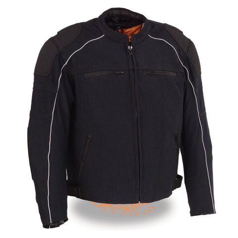 Milwaukee Leather MPM1791 Men's Black Textile Armored Jacket with Removable Rain Jacket Liner - Milwaukee Leather Mens Textile Jackets