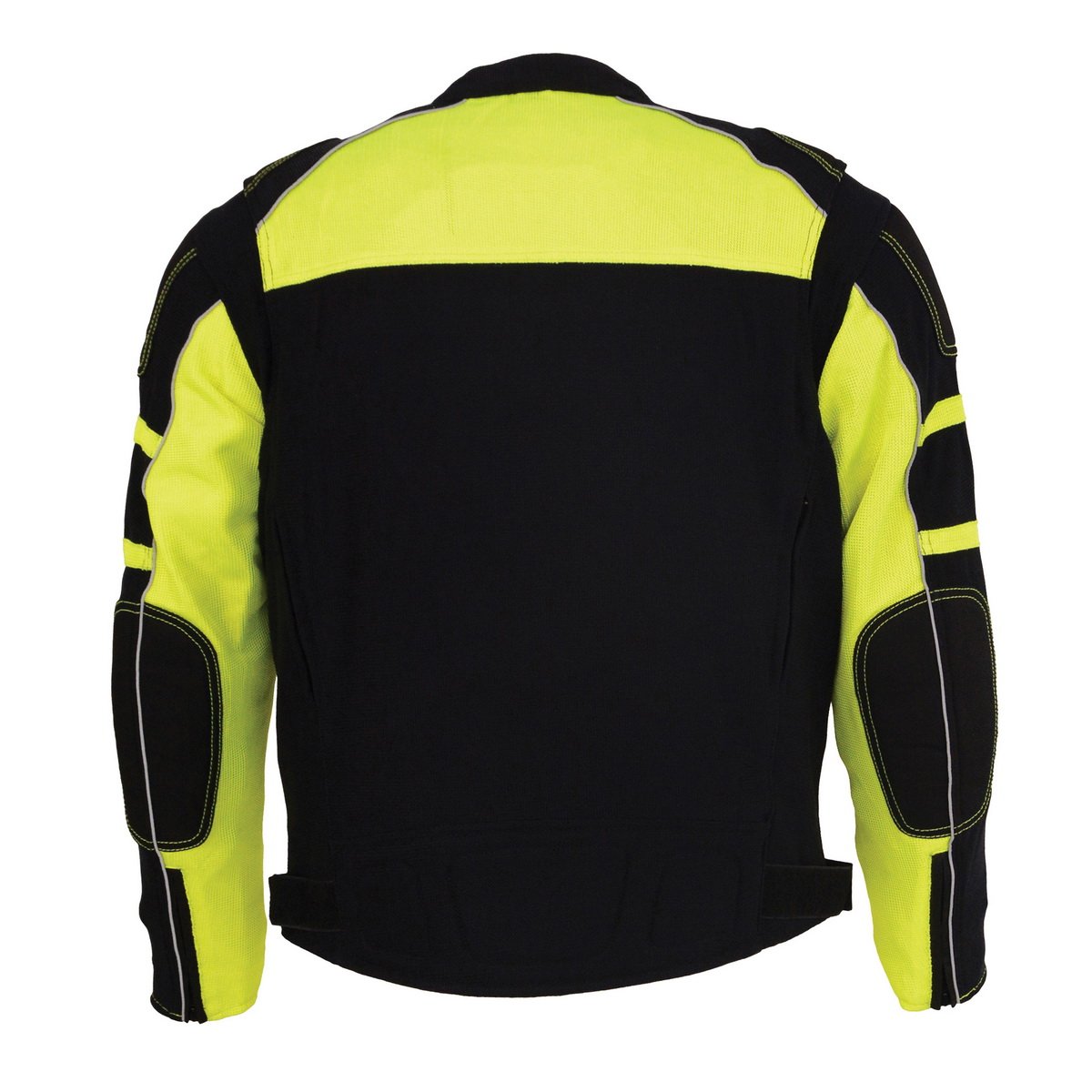 Milwaukee Leather MPM1791 Men's Black and Neon Green Armored Textile Jacket with Removable Rain Jacket Liner - Milwaukee Leather Mens Textile Jackets