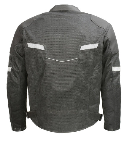 Milwaukee Leather MPM1792 Black Men's Armored Textile Jacket with Dual Gun Pockets - Milwaukee Leather Mens Textile Jackets