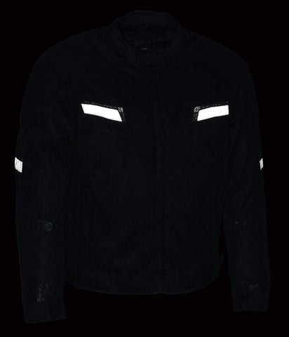 Milwaukee Leather MPM1792 Black Men's Armored Textile Jacket with Dual Gun Pockets - Milwaukee Leather Mens Textile Jackets