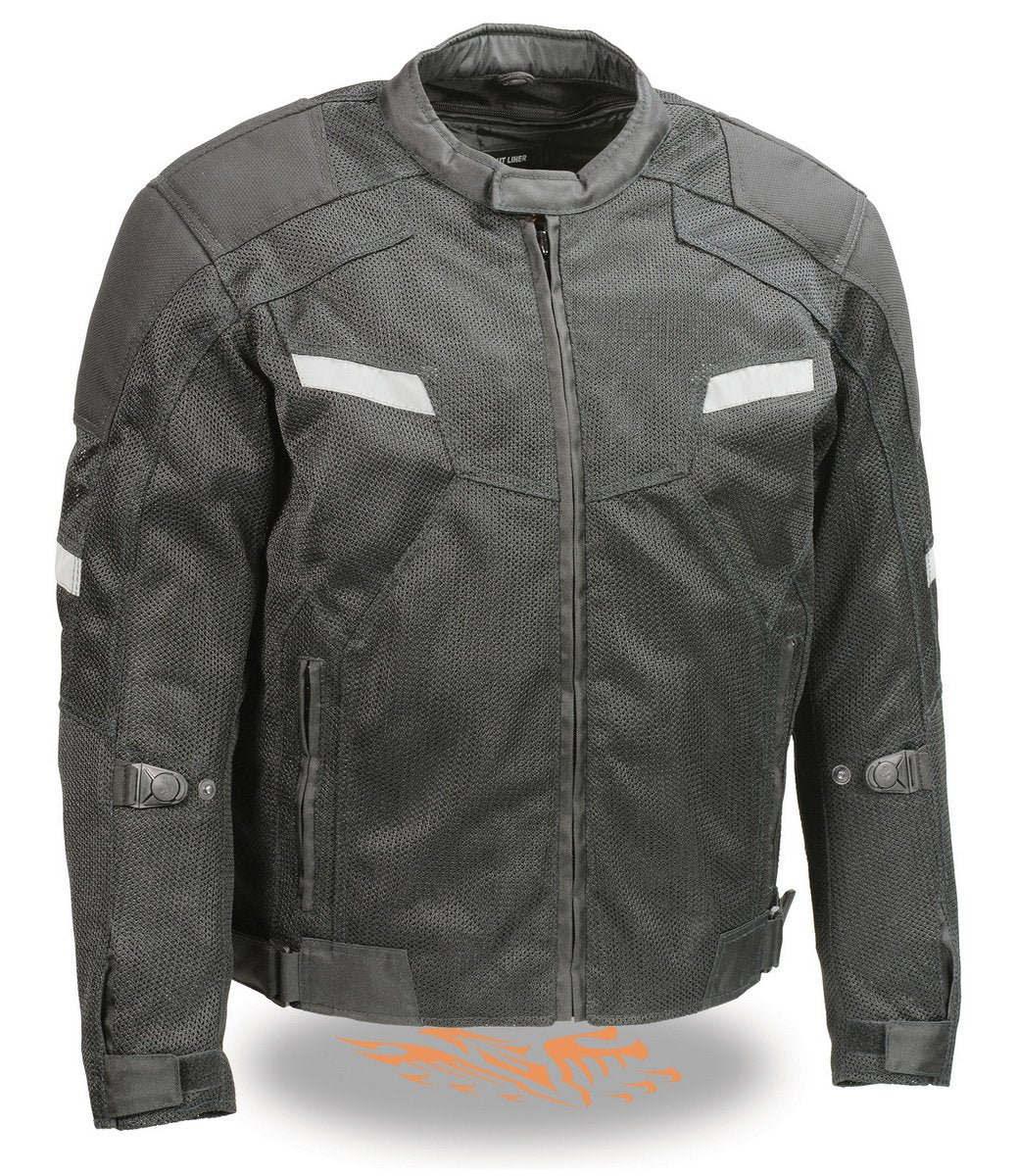 Milwaukee Leather MPM1792 Black Men's Armored Textile Jacket with Dual Gun Pockets - Milwaukee Leather Mens Textile Jackets