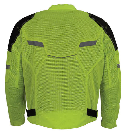 Milwaukee Leather MPM1792 Men's High Vis Armored Textile Jacket with Dual Gun Pockets - Milwaukee Leather Mens Textile Jackets