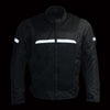 Milwaukee Leather MPM1794 Black Armored Mesh Racer Jacket with Reflective Piping for Men - All Season Jacket