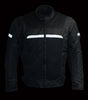 Milwaukee Leather MPM1794 Men's Black Armored Mesh Racer Jacket with Reflective Piping - Milwaukee Leather Mens Textile Jackets