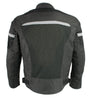 Milwaukee Leather MPM1794 Men's Black Armored Mesh Racer Jacket with Reflective Piping - Milwaukee Leather Mens Textile Jackets