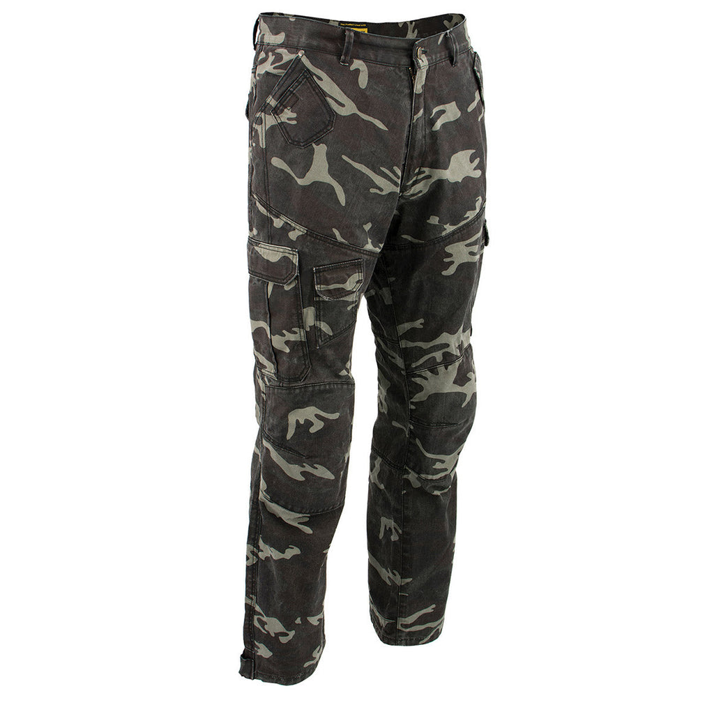 Milwaukee Leather MPM5592 Men's Camo CE Armored Motorcycle Denim Jeans Pants Reinforced w/ Aramid Fibers